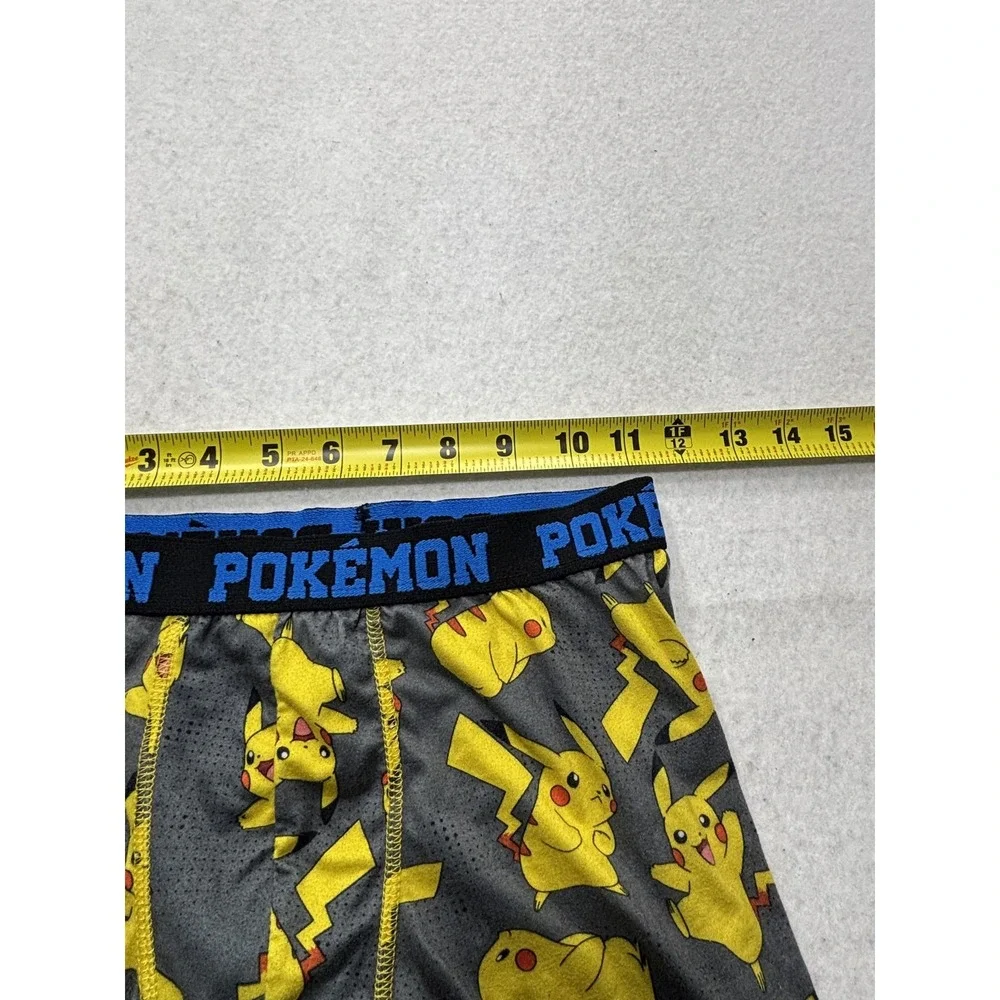 Pokemon Boxer Briefs Boys 4 Gray Pikachu Print Underwear Breathable Stretch